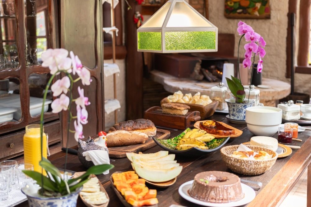 Café da manhã na Pousada São Bento